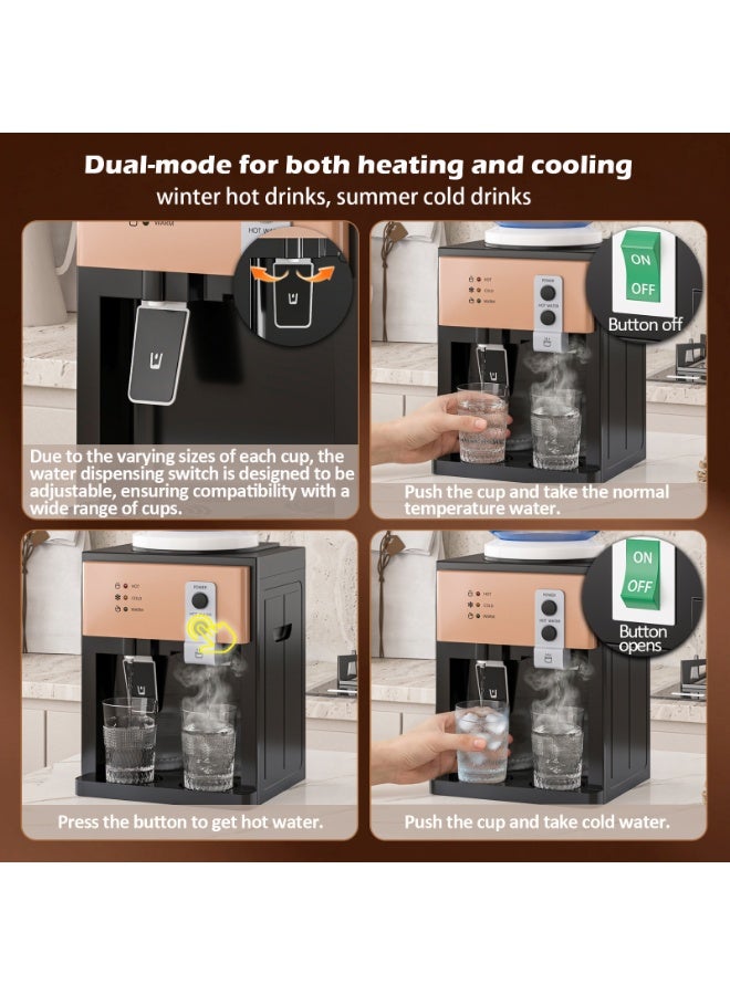 Amoyls Compact & Portable Desktop Water Dispenser with Instant Heating & Cooling – Multi-Function Hot/Cold Dispenser for Office, Kitchen, Living Room, Supports 4.5L to 18.9L Bottles, Quiet & Healthy Design - Image 3